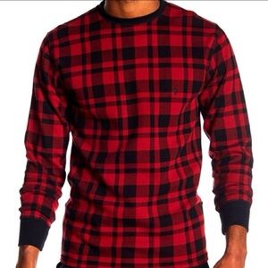 Polo Ralph Lauren buffalo Plaid thermal waffle knit long sleeve Crewneck shirt